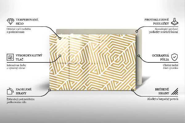 Üveg vágódeszka Geometriai vonalak