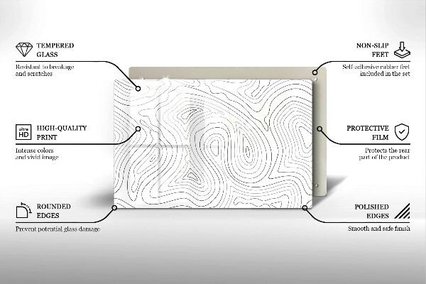 Üveg vágódeszka Absztrakt formák