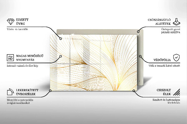 Üveg vágódeszka Modern vonalak minta