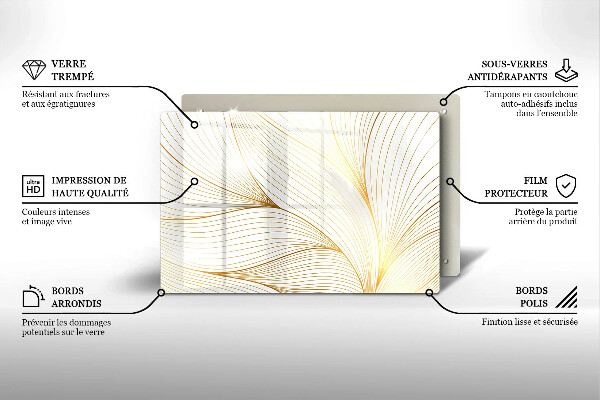 Üveg vágódeszka Modern vonalak minta