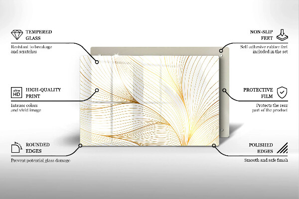 Üveg vágódeszka Modern vonalak minta