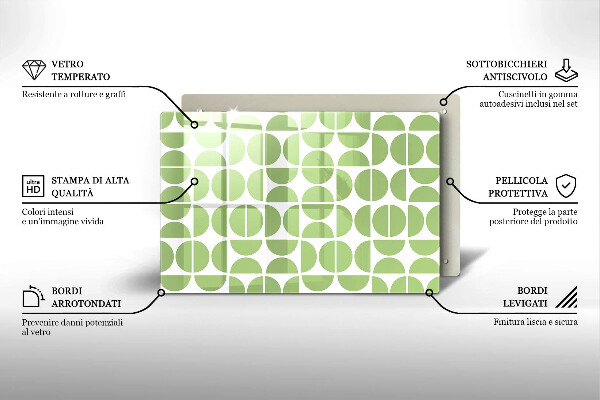 Üveg vágódeszka Boho formák mintája