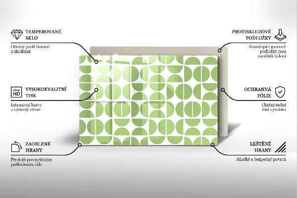 Üveg vágódeszka Boho formák mintája