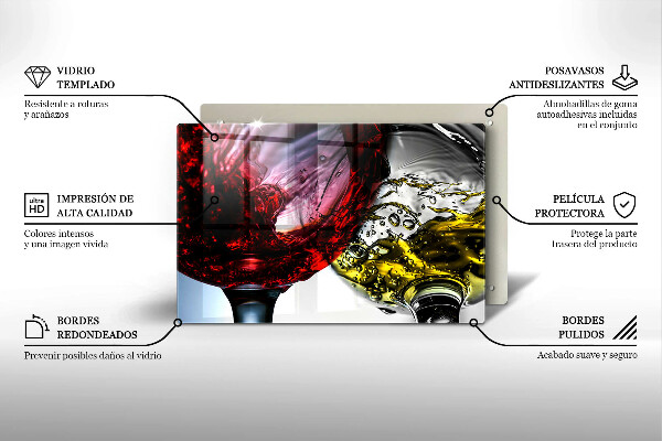 Üveg vágódeszka Pohár bor