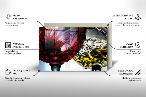 Üveg vágódeszka Pohár bor