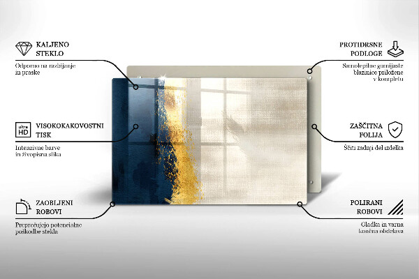 Üveg vágódeszka Arany absztrakció