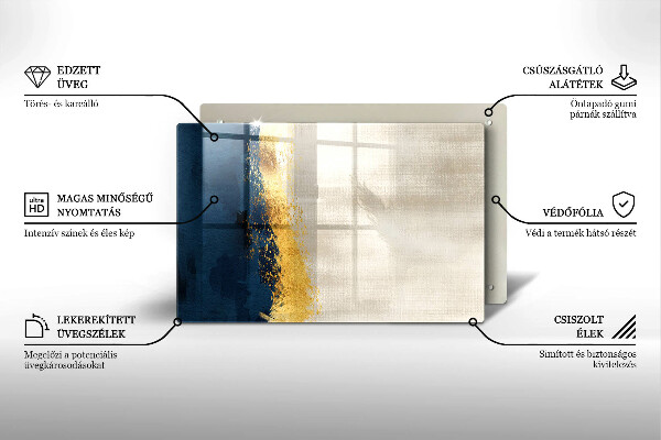 Üveg vágódeszka Arany absztrakció