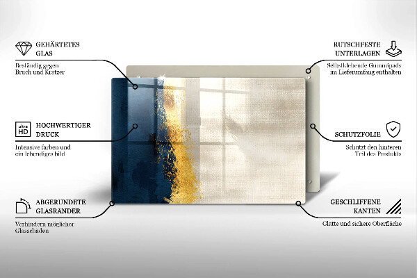 Üveg vágódeszka Arany absztrakció