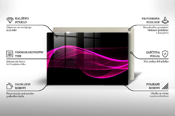 Üveg vágódeszka Rózsaszín absztrakció