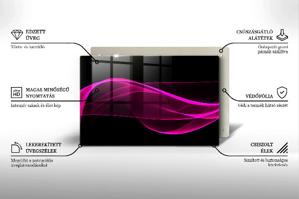 Üveg vágódeszka Rózsaszín absztrakció