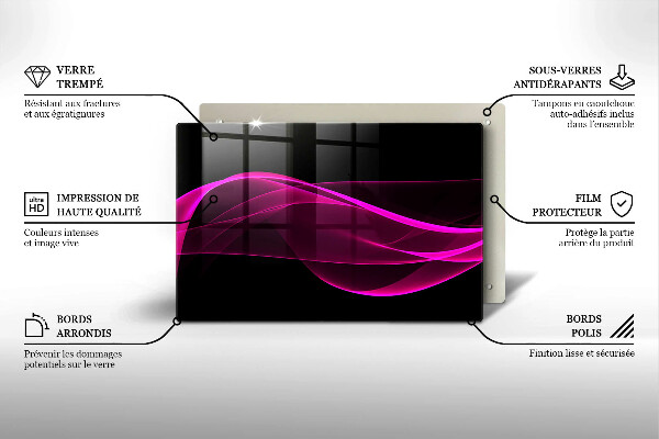 Üveg vágódeszka Rózsaszín absztrakció