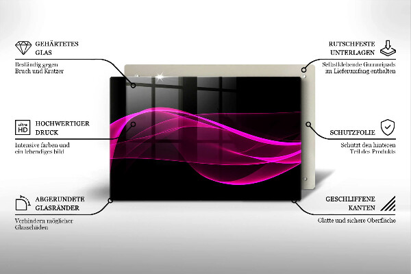 Üveg vágódeszka Rózsaszín absztrakció
