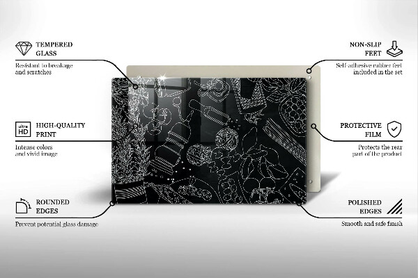 Üveg vágódeszka Konyhai kiegészítők