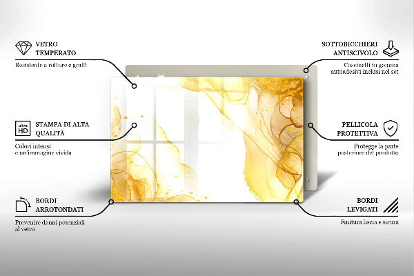 Üveg vágódeszka Arany absztrakció