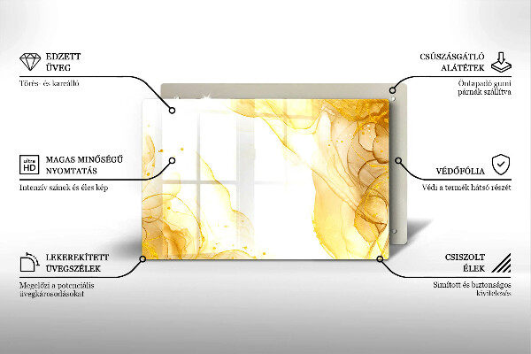 Üveg vágódeszka Arany absztrakció