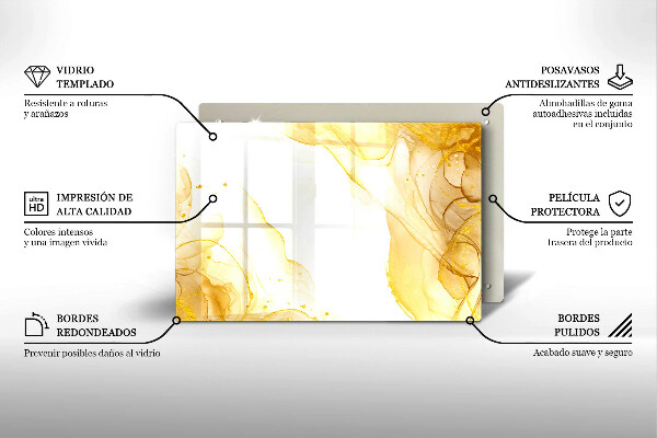 Üveg vágódeszka Arany absztrakció