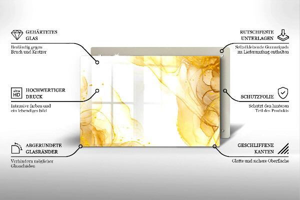Üveg vágódeszka Arany absztrakció