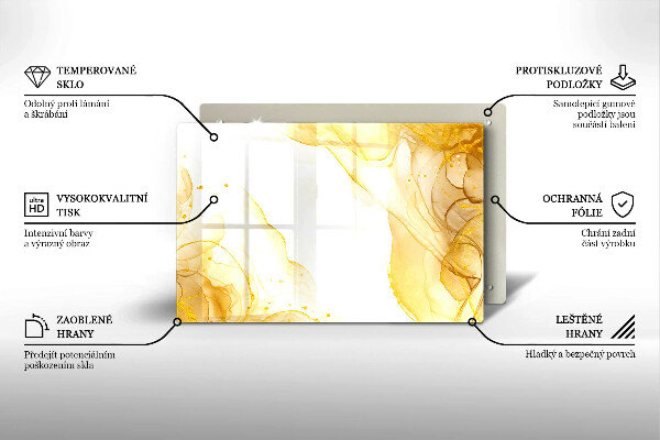 Üveg vágódeszka Arany absztrakció