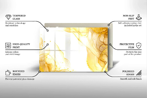 Üveg vágódeszka Arany absztrakció