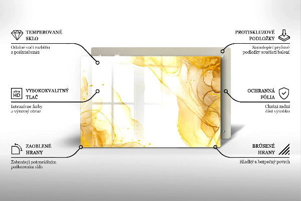 Üveg vágódeszka Arany absztrakció