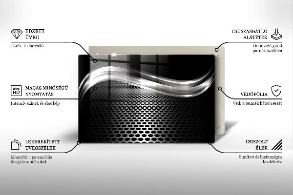 Üveg vágódeszka Fém szerkezet