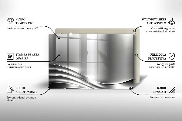 Üveg vágódeszka Fém szerkezet
