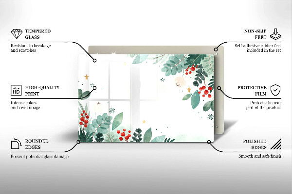 Üveg vágódeszka Akvarell levelek