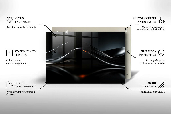 Üveg vágódeszka Absztrakt 3D-s tervezés