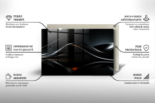 Üveg vágódeszka Absztrakt 3D-s tervezés