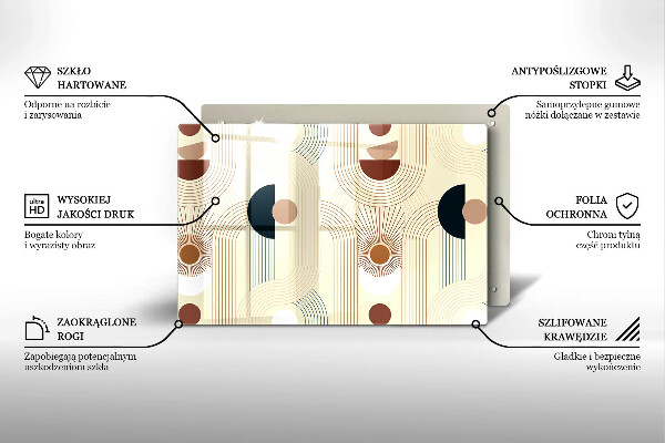 Üveg vágódeszka Boho geometriai formák