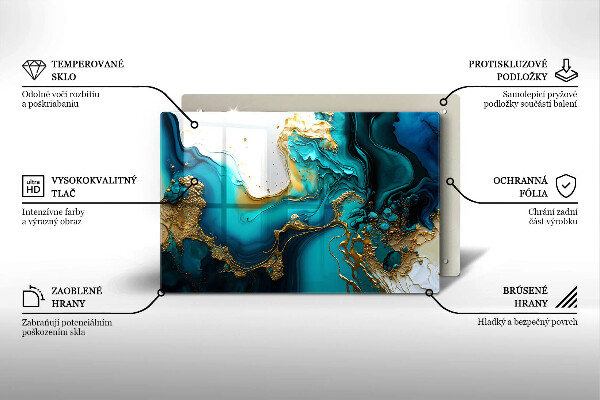 Üveg vágódeszka Türkiz absztrakció