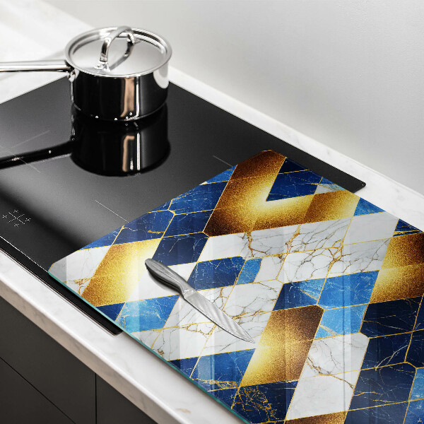 Üveg vágódeszka Arany márványrombuszok