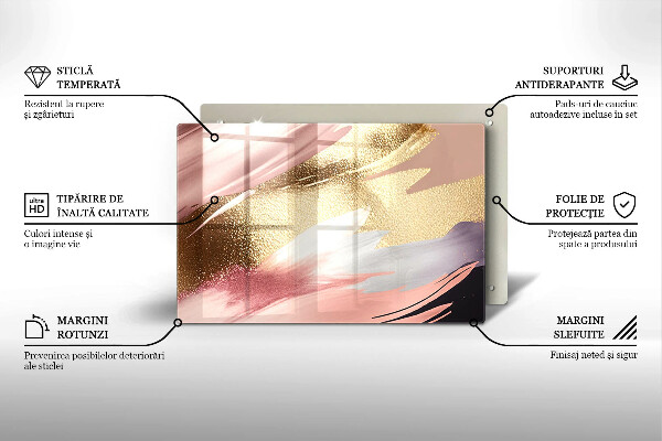 Üveg vágódeszka Pasztell foltok