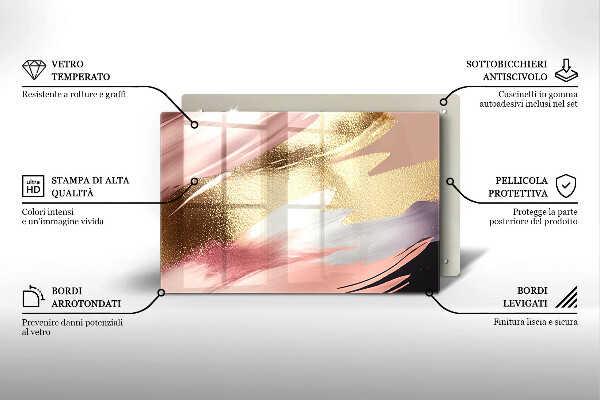 Üveg vágódeszka Pasztell foltok