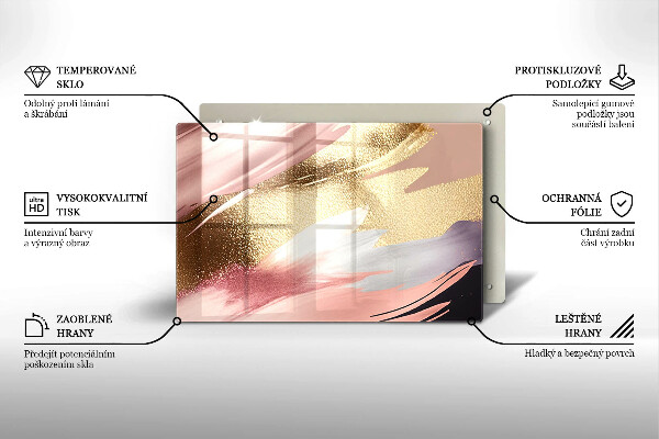 Üveg vágódeszka Pasztell foltok