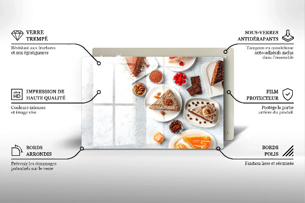 Üveg vágódeszka A torta édessége