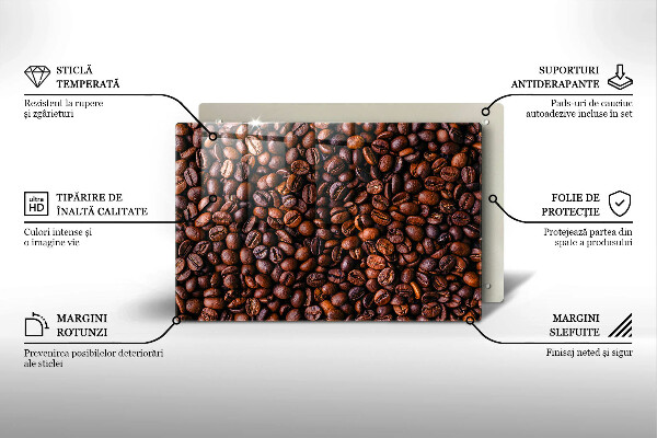 Üveg vágódeszka Kávébab