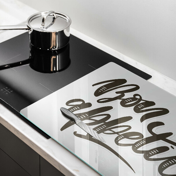 Üveg vágódeszka Bon Appetit felirat