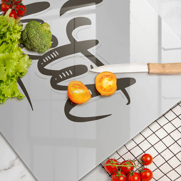 Üveg vágódeszka Bon Appetit felirat