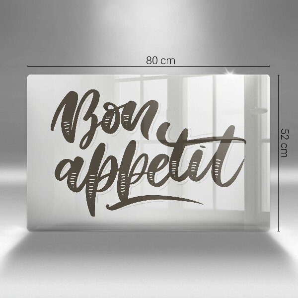 Üveg vágódeszka Bon Appetit felirat