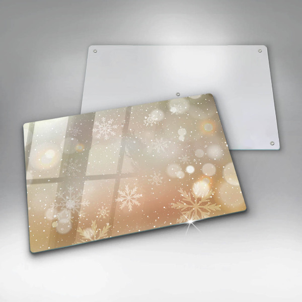 Üveg vágódeszka Hópelyhek