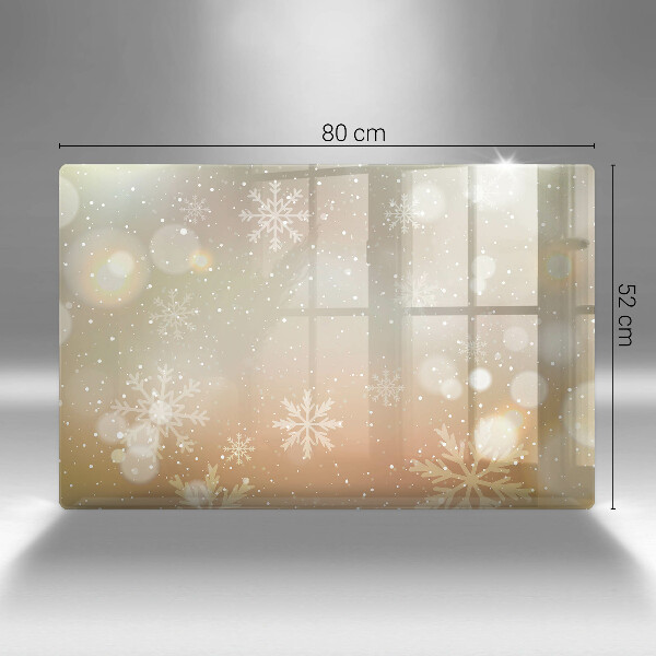 Üveg vágódeszka Hópelyhek