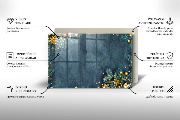 Üveg vágódeszka karácsonyi díszek