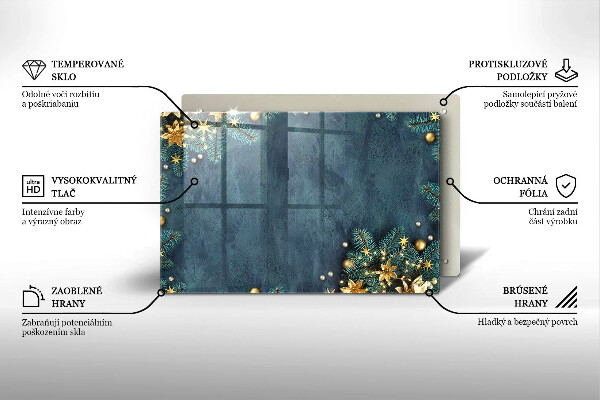 Üveg vágódeszka karácsonyi díszek