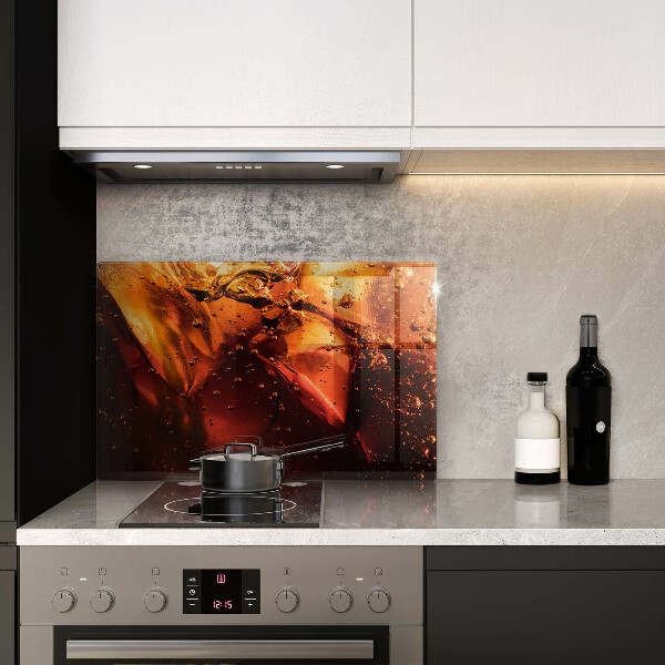 Üveg vágódeszka Cola ital jéggel