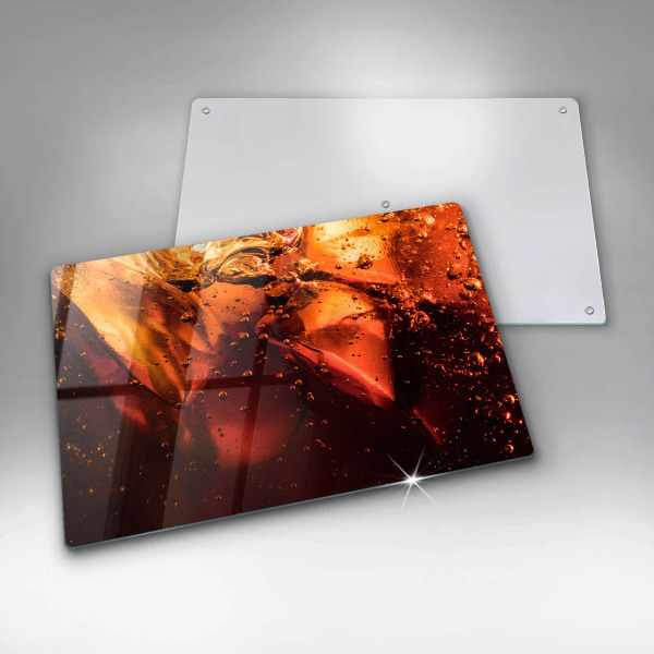 Üveg vágódeszka Cola ital jéggel