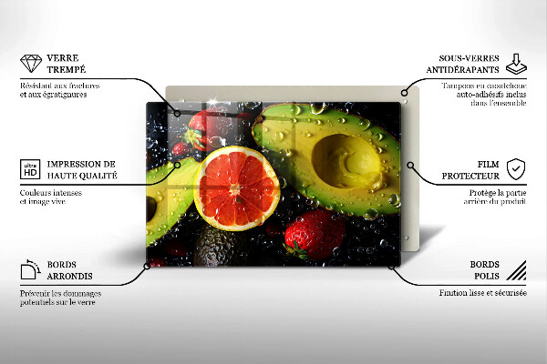 Üveg vágódeszka Gyümölcsök és zöldségek
