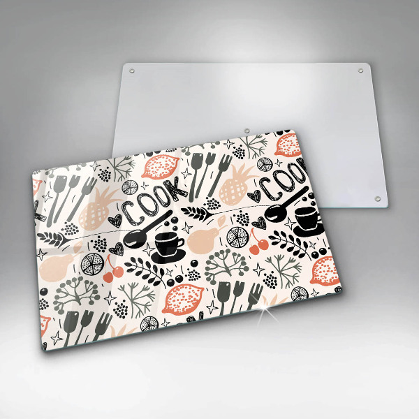 Üveg vágódeszka Rajzfilm konyhai motívum