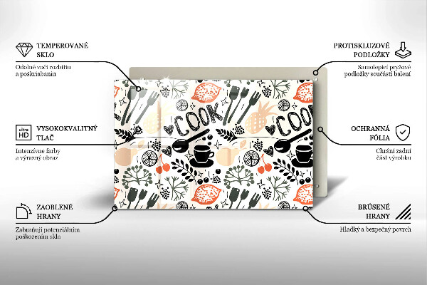 Üveg vágódeszka Rajzfilm konyhai motívum