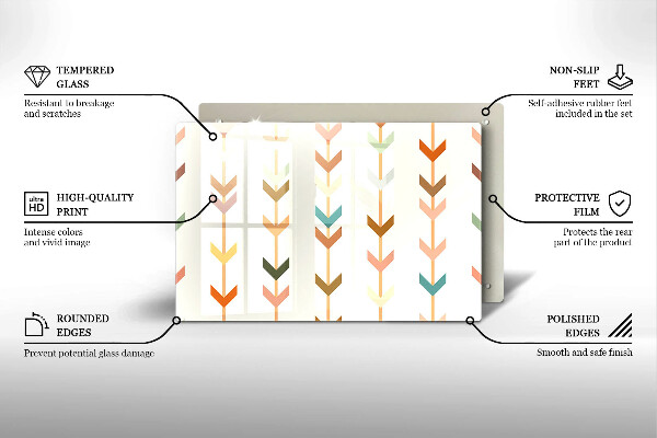 Üveg vágódeszka Geometriai elemek